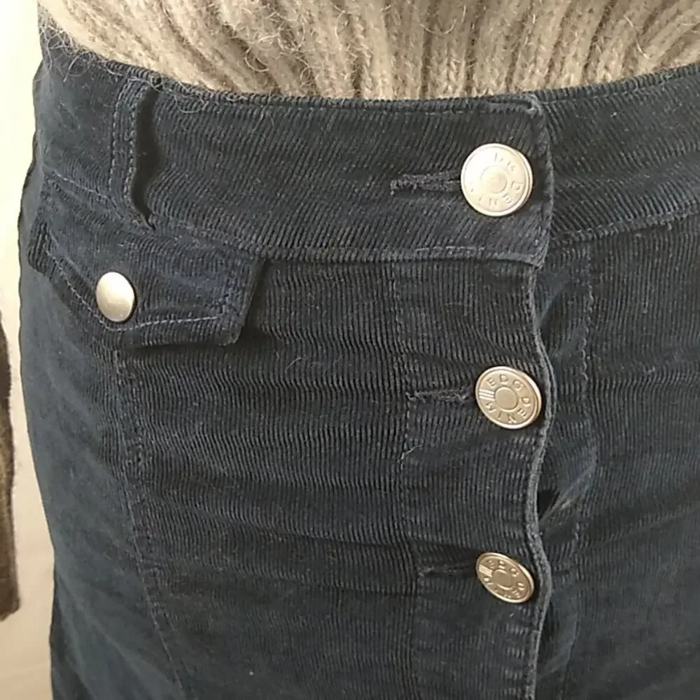 BDG Navy Needlecord Mini Skirt Size 2 - Picture 3 of 12